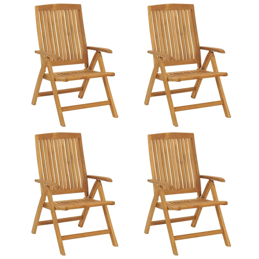 Sedie da Giardino Reclinabili con Cuscini 4 pz in Legno di Teak 3196476