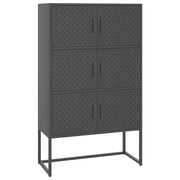 Credenza | Madia | Buffet da pranzo | Armadio da pranzo Alta Antracite 80x35x135 cm in Acciaio
