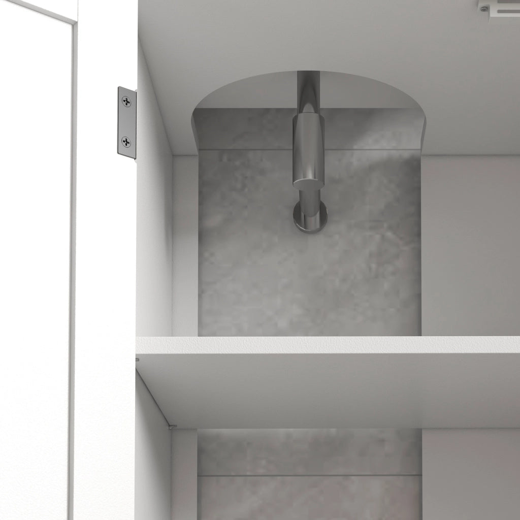 Mobiletto Sottolavabo con 2 Ante e Ripiani Regolabili Antivento ¨C zephmum ¨C Bianco 90x30x60 cm
