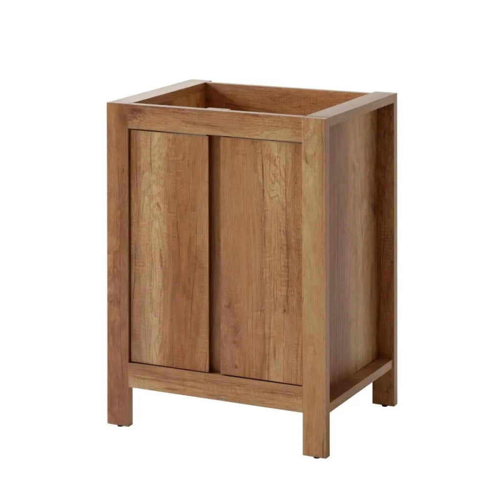 Mobile sottolavabo KALUNA 60 cm – Colore legno di noce – Stile rustico da appoggio