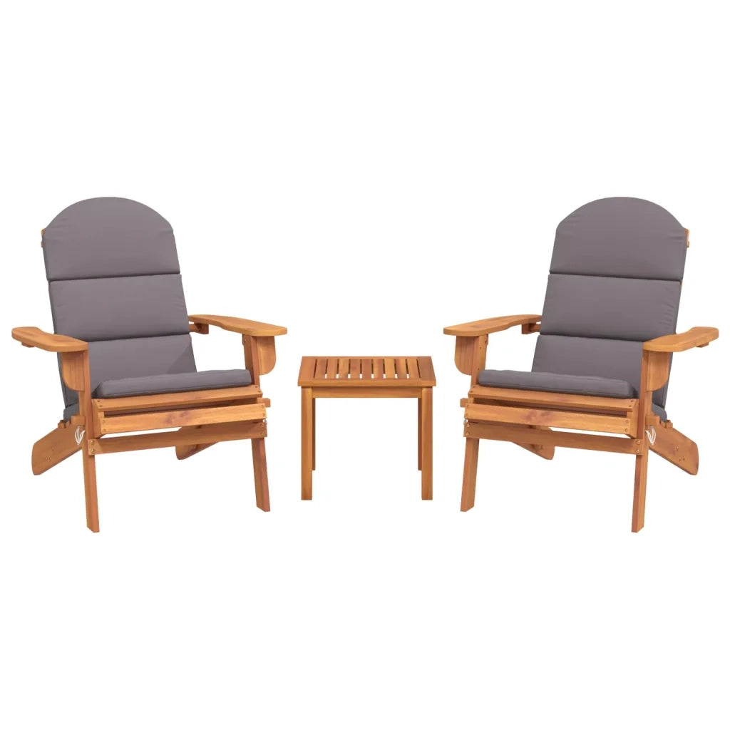 Set Salotto da Giardino Adirondack 3pz Legno Massello di Acacia 3152124