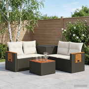 Set di divani 6 pz Nero e Bianco Crema 3447659