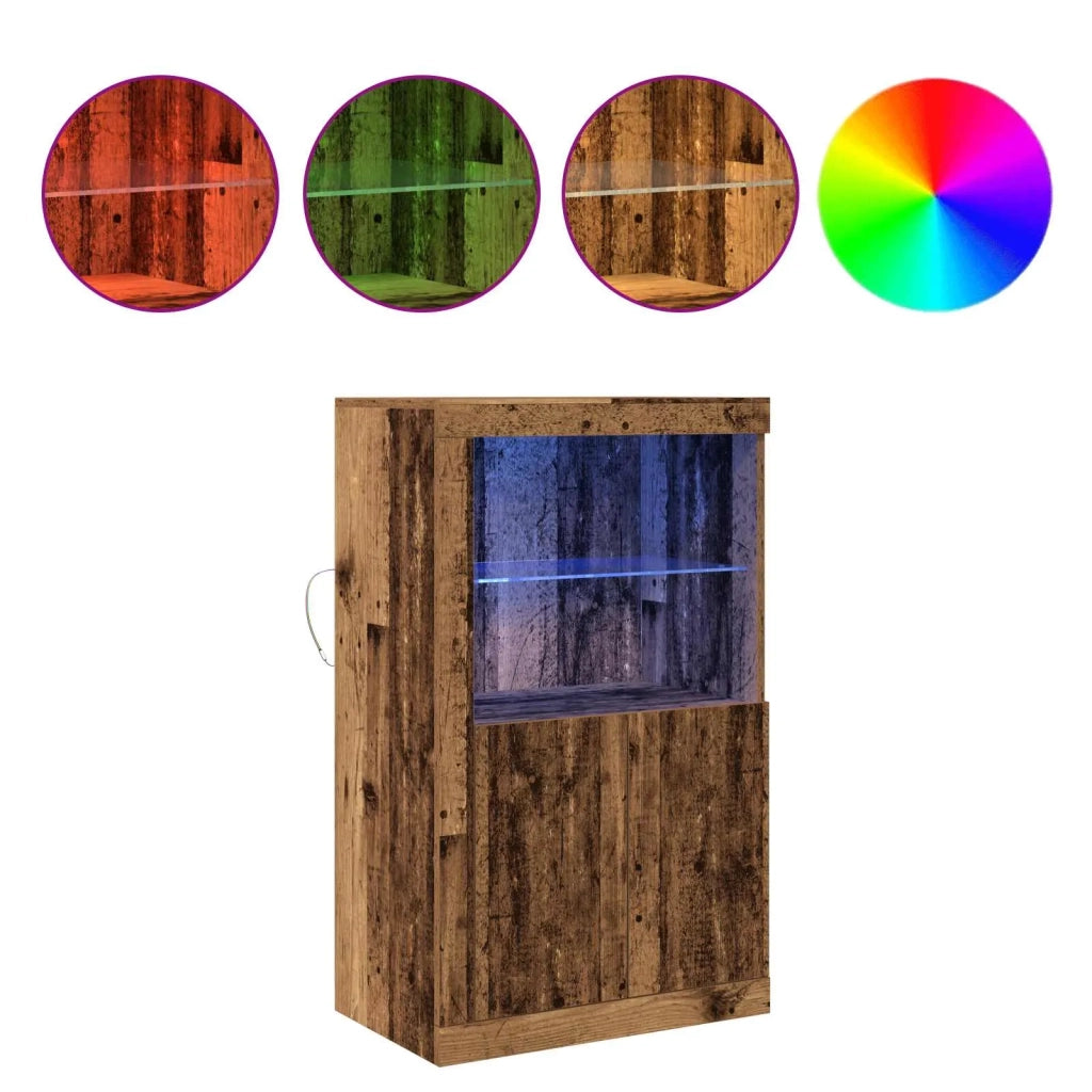 Madia LED Legno vecchio 60,5 x 37 x 100 cm Legno multistrato 863015