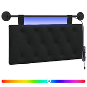 Testiera | Testata sospesa Con luce LED Nero Tessuto