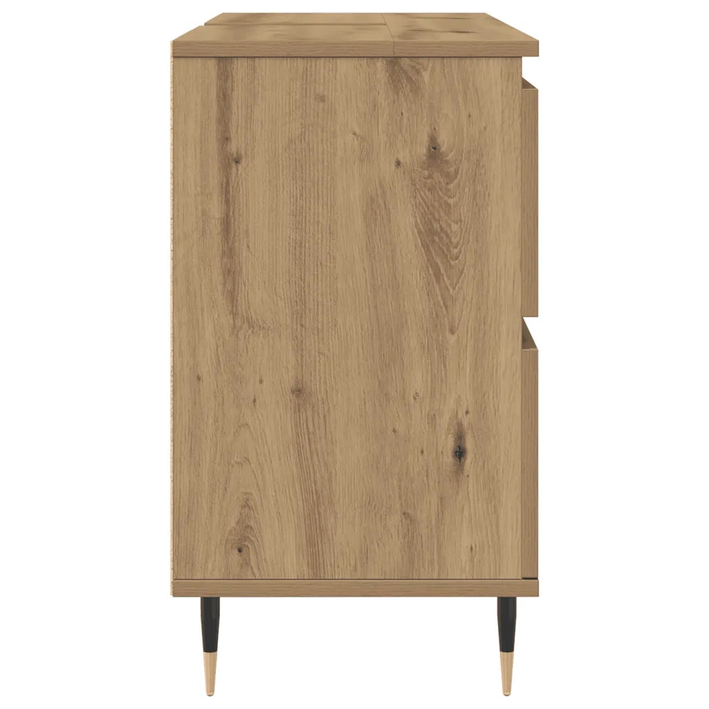 vidaXL Mobiletto da Bagno Rovere Artigianale 80x33x60 cm in Truciolato