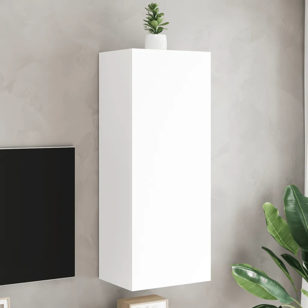 Mobile TV a Parete-Mobile TV a Muro Bianco 40,5x30x102 cm in Legno Multistrato