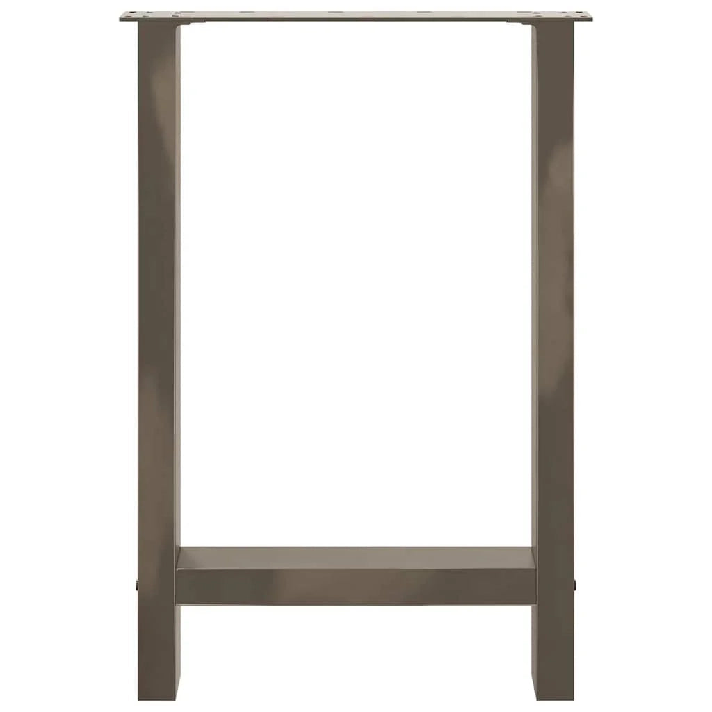Set di 2 gambe per tavolo da pranzo in acciaio naturale 50 x 72-73 cm robuste design moderno 02_0057543