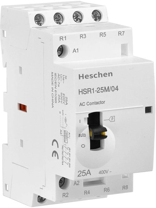 Protezione domestica modulare - 25A - 4 poli - Comando manuale - 220V AC - Sicurezza - Adatto per rail DIN - Modello HS
