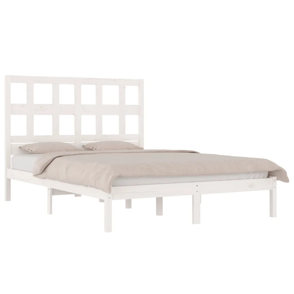 Giroletto senza Materasso-Struttura Letto Bianco 120x200 cm Legno Massello Pino 838784