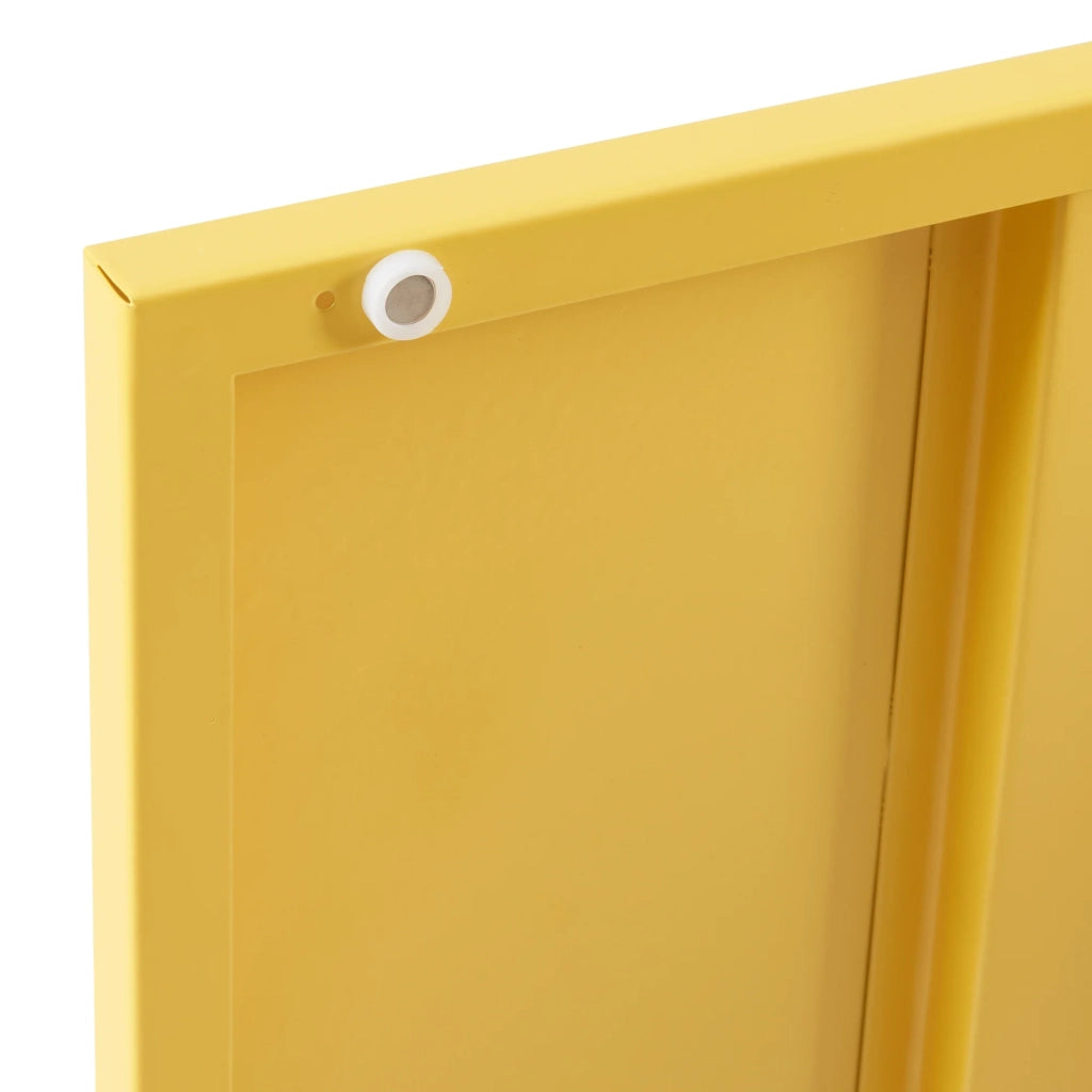 Comodino comodino cassettiera mobile contenitore 82 x 35 x 35 cm acciaio giallo 03_0011007