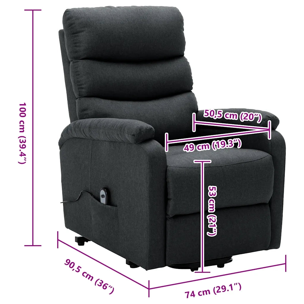 Poltrona Alzapersona in Tessuto Grigio Scuro 321237