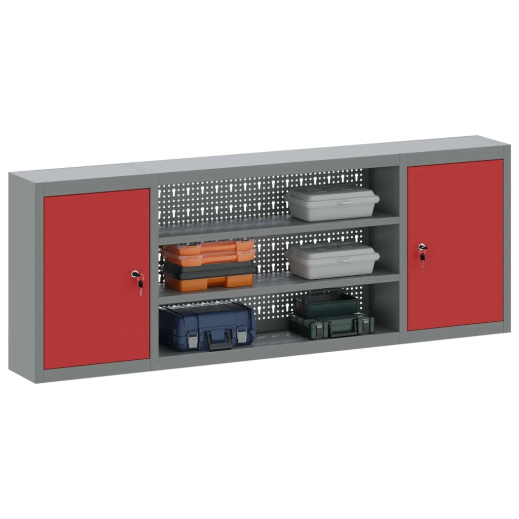 Mobile da lavoro 10 pcs Nero Legno ingegnerizzato e acciaio 3321482