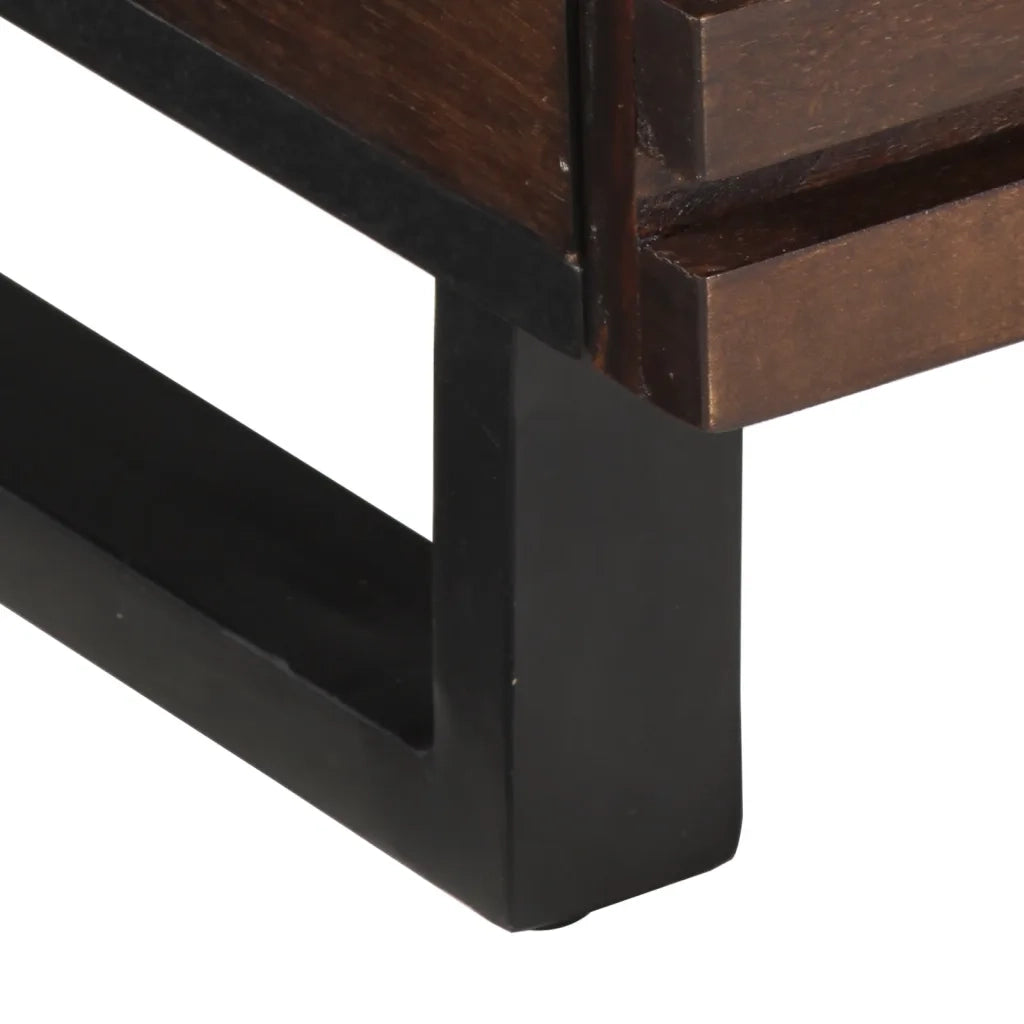 Tavolino da Salotto Marrone 80x55x40 cm Legno Massello di Mango