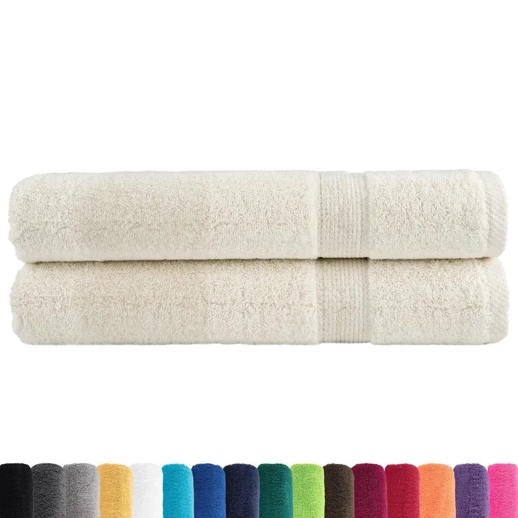 Asciugamani per Sauna SOLUND 2 pz | Teli per bagno Crema 80x200 cm 600 g/m2