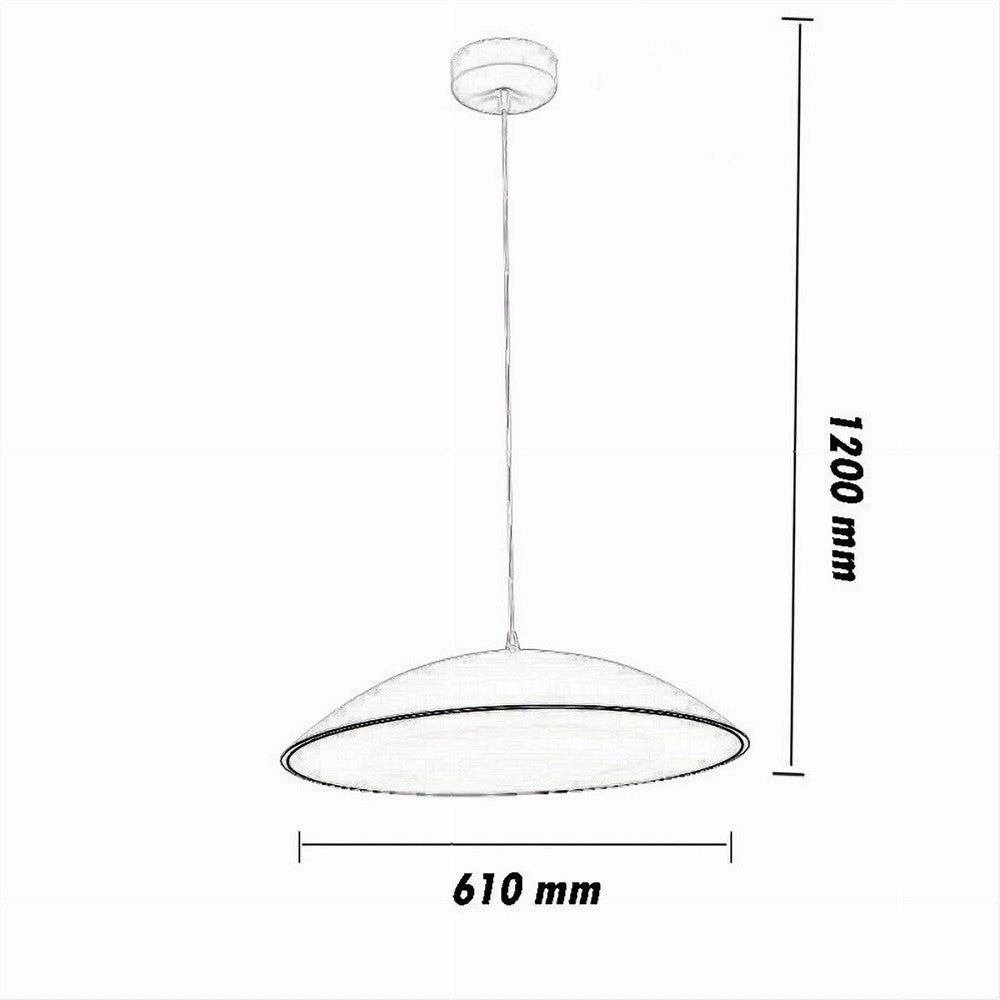 Trade Shop - Lampadario Led A Sospensione 46w 3 Colorazione Luce Dimmerabile Telecomando B81-3c - Nero