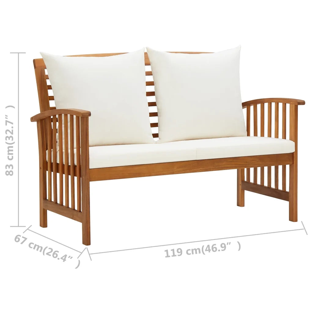 Set Divani da Giardino 3 pz con Cuscini in Massello di Acacia 3057976