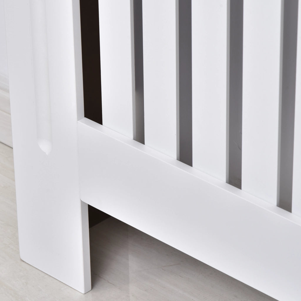 EasyComfort Copritermosifone a Doghe in MDF per Casa e Ufficio, 112x19x81 cm, Bianco