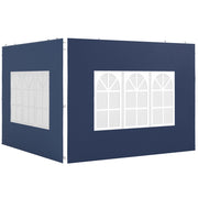 Set 2 Pezzi Pareti Laterali per Gazebo 3x3 3x6 ¨C Zephmum ¨C Blu Impermeabile con Finestra