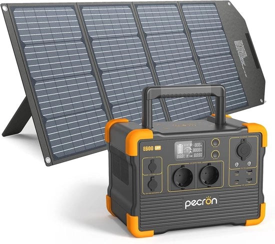 Stazione di Ricarica Solare Portatile con Pannello Solare da 200W e Scart 1200W AC - Power Station Efficiente per Camping e Casa
