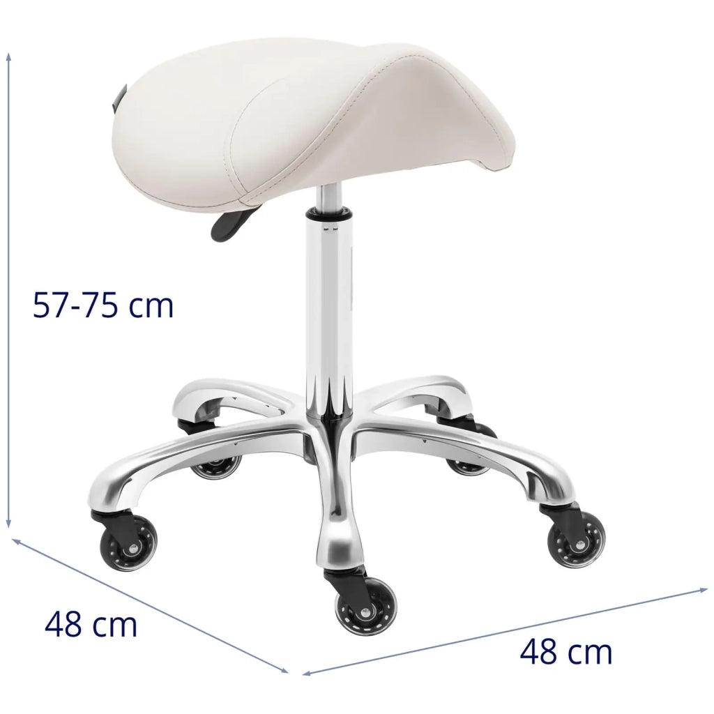 Sgabello da sella per cavallo 570 x 750 mm 150 kg beige lega di alluminio PVC PU compensato schiuma sintetica beige 14_0010085