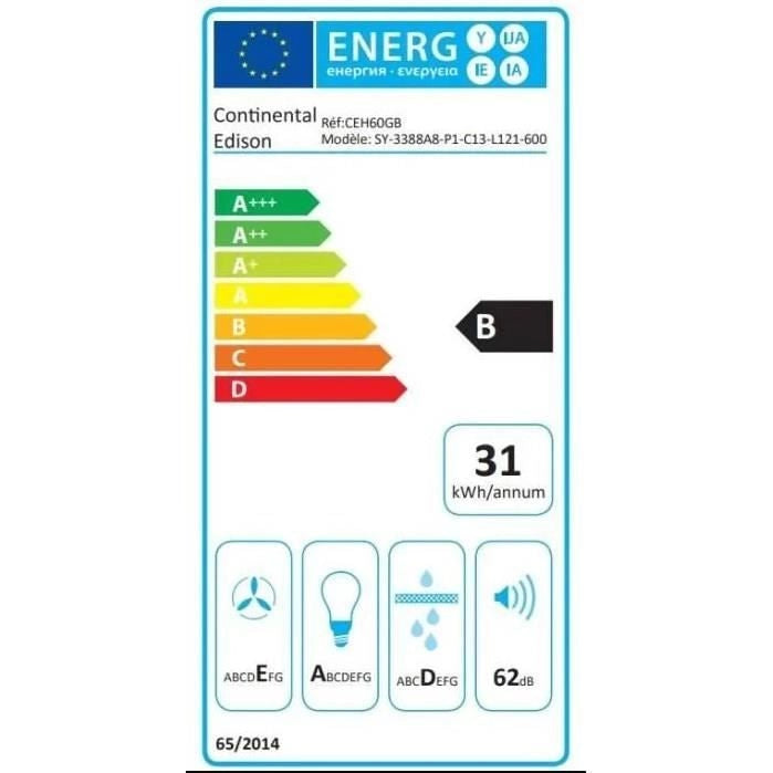 Cappuccio decorativo di Edison Continental - L60 cm - nero e vetro