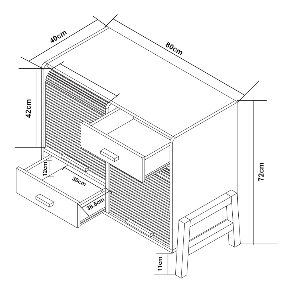 Cassettiera pratico mobile contenitore per ingresso soggiorno camera da letto 72 x 80 x 40 cm MDF grigio 03_0009295
