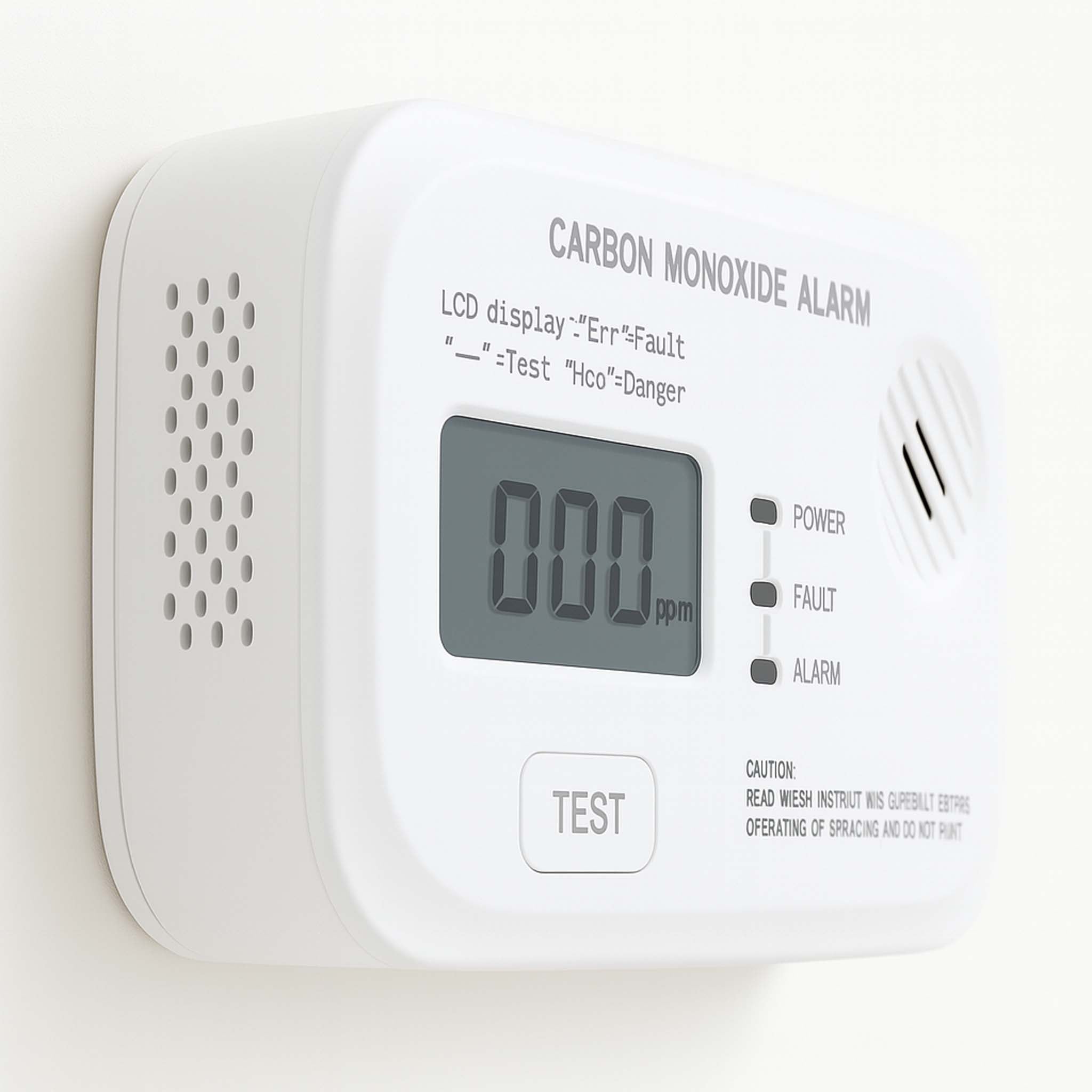 Set 5x Rilevatore monossido di carbonio con display 120 x 74 x 31 mm, allarme CO con batterie sostituibili incluse