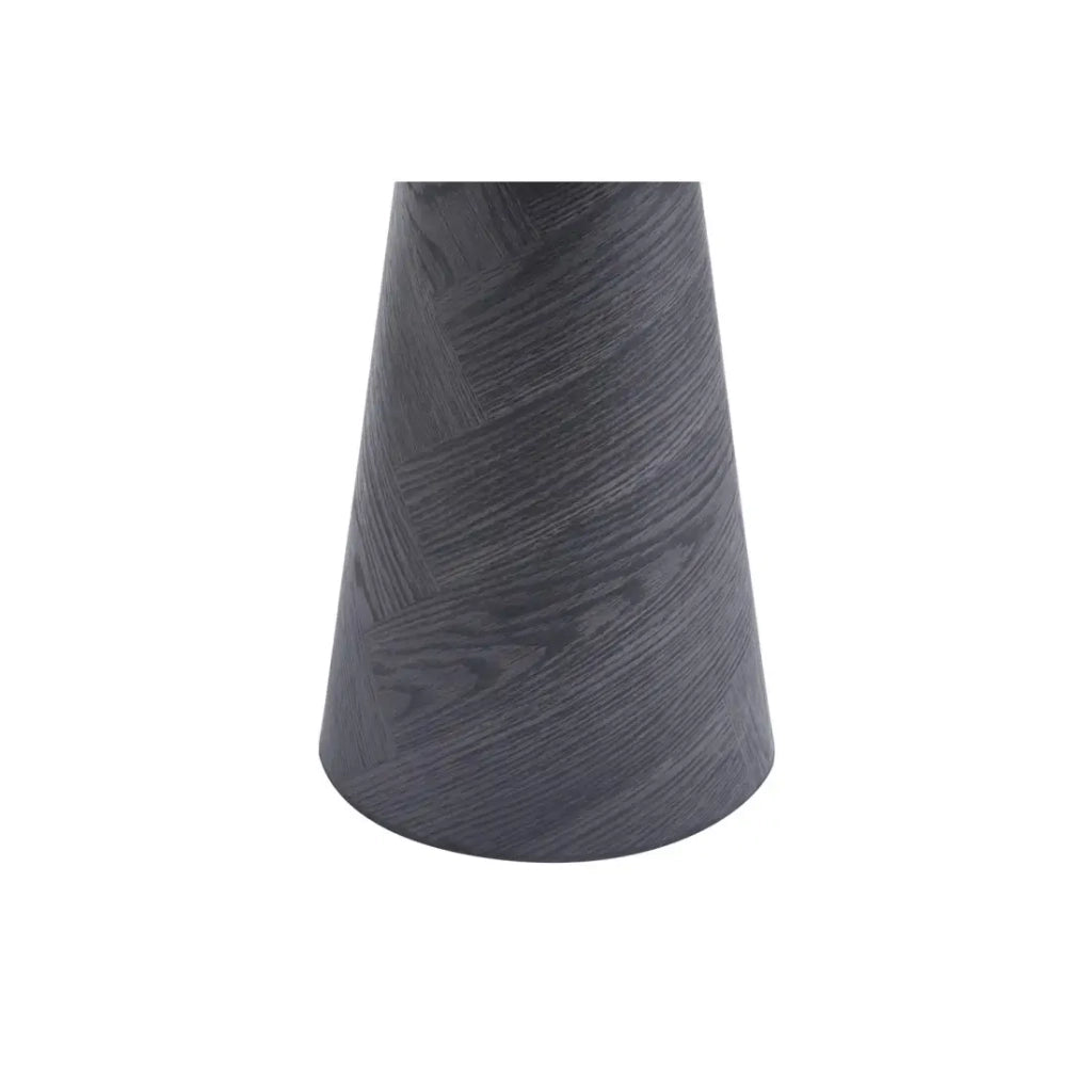 Tavolino rotondo collezione CARVELA – Decorazione grigio scuro – Bordo rialzato – D45 x H57 cm