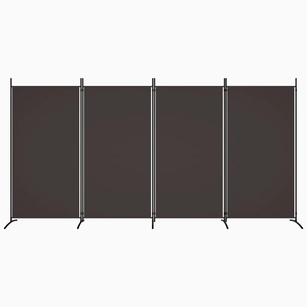 Divisorio Ambienti | Divider per stanze | Paravento a 4 Pannelli Marrone 346x180 cm in Tessuto
