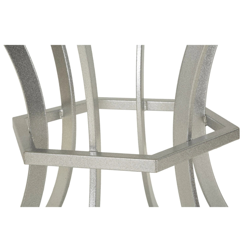 Tavolino VKH806, Argento, Metallo, 100x100x76,5 cm