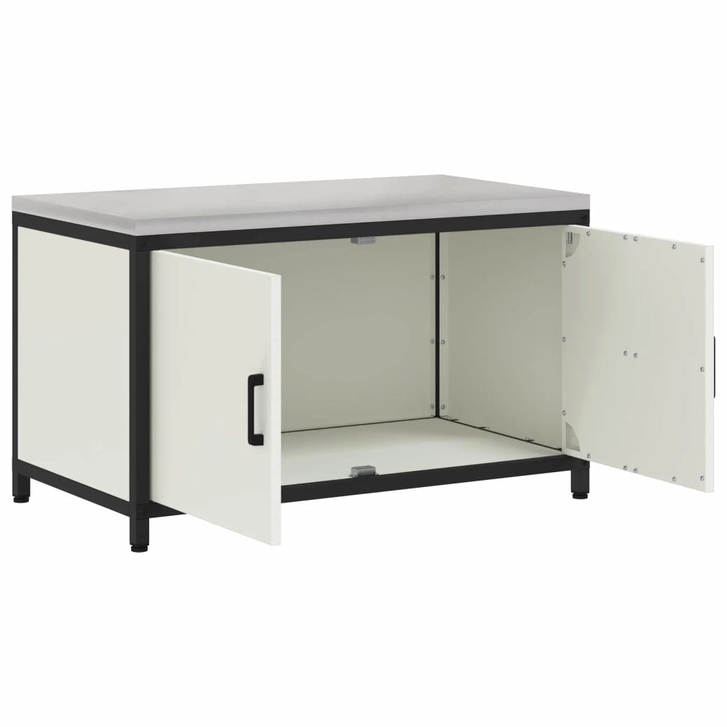 Stoccaggio in cucina con porta Bianco 90 x 50 x 53 cm Acciaio 874997
