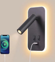 Lampada LED Moderna con Stazione di Ricarica USB e Illuminazione a Foco Regolabile per Camera da Letto
