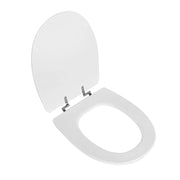 Sedile Wc in poliestere colato bianco con cerniere in acciaio inox sganciabili Evolution Sanitosco