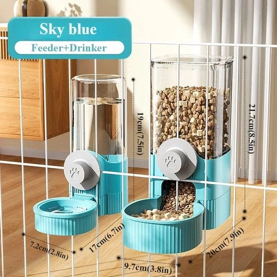 Dispensatore automatico di cibo e acqua adattabile per animali domestici con gravità, dispensatore di acqua adattabile per cani, gabbia appesa, ciotola per cani, ciotola per gatti, ciotola automatica per animali, accessori per animali