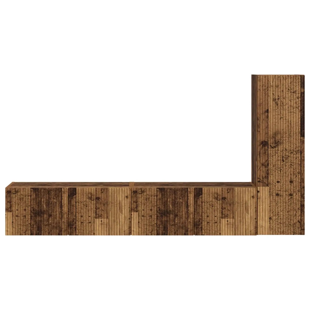 Set mobile TV 3 pz-Credenza per TV Legno vecchio Legno multistrato 419535