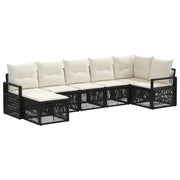 Set Divano da Giardino 7 pcs Nero polyrattan 3435784