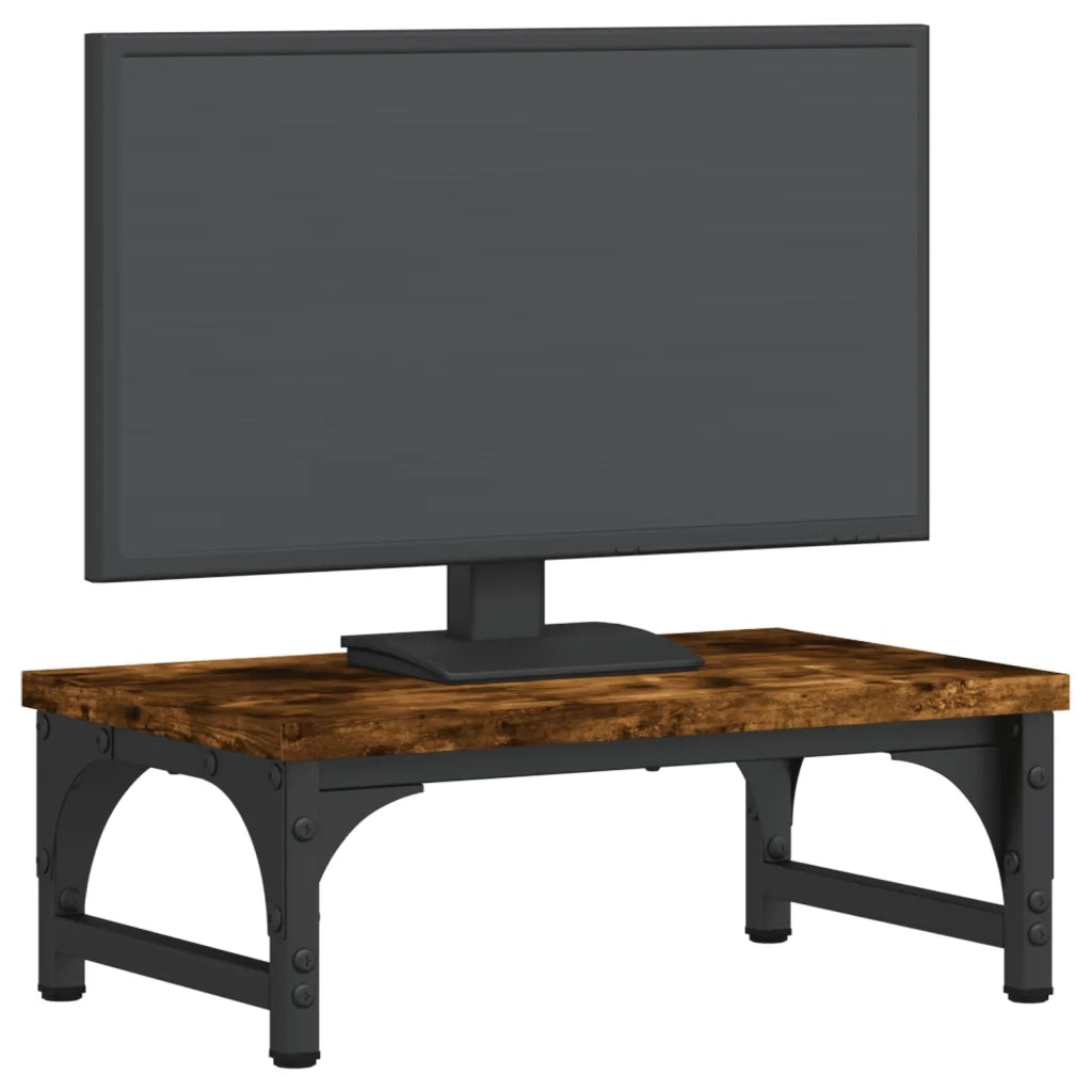Supporto per Monitor Rovere Fumo 37x23x14cm Legno Multistrato 833997