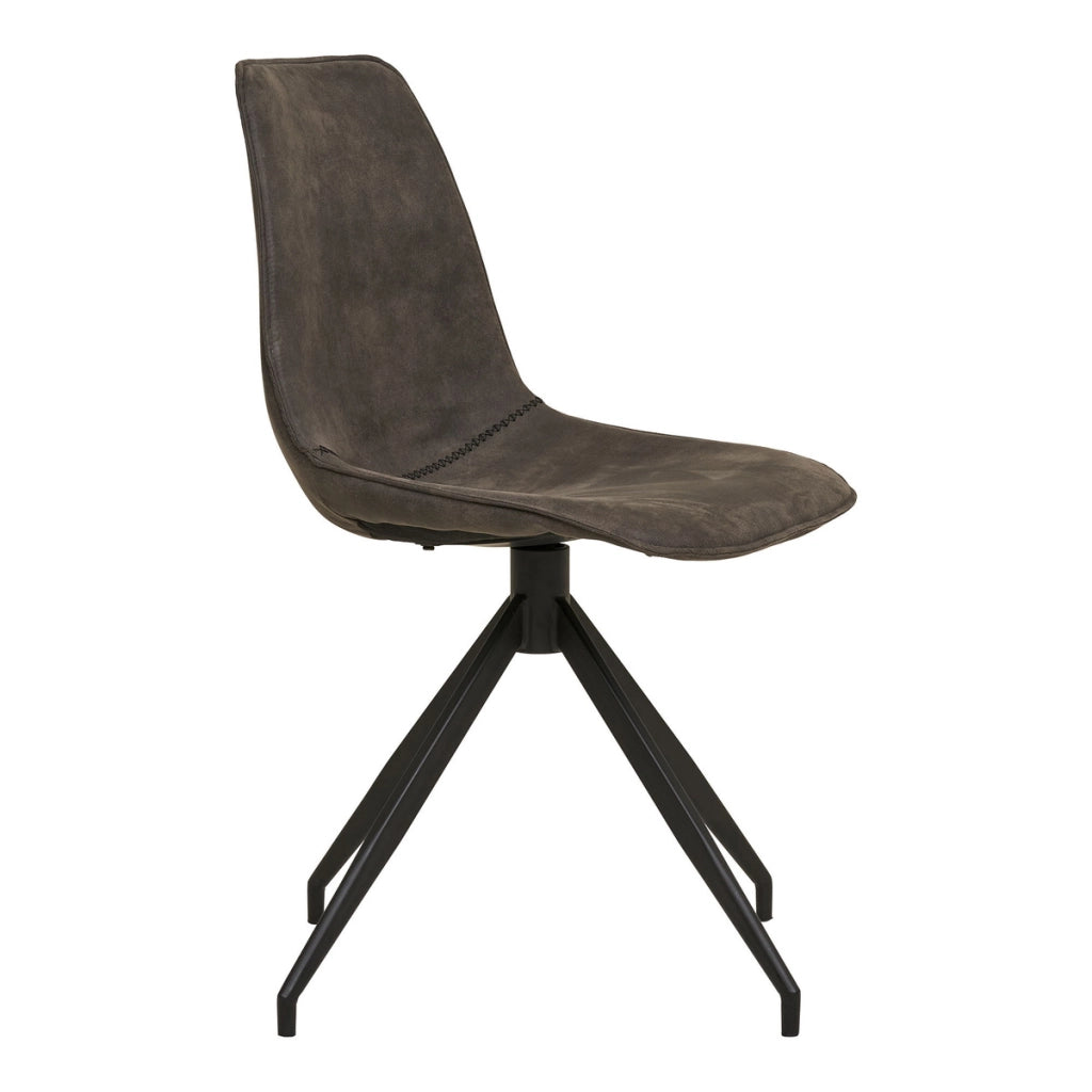 Set di 2 Sedie Monaco 3, Grigio, Microfibra, 56x48x86 cm