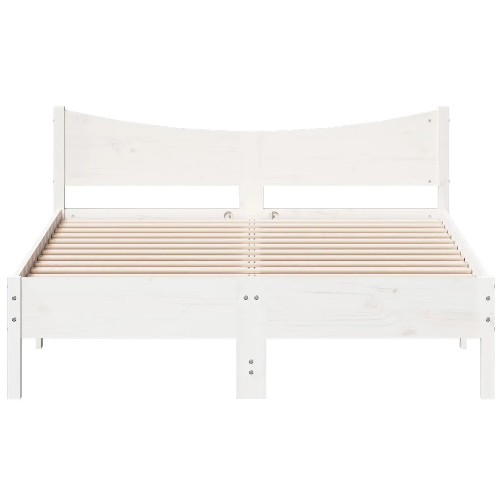 Letto senza Materasso Bianco 140x190 cm Legno Massello di Pino