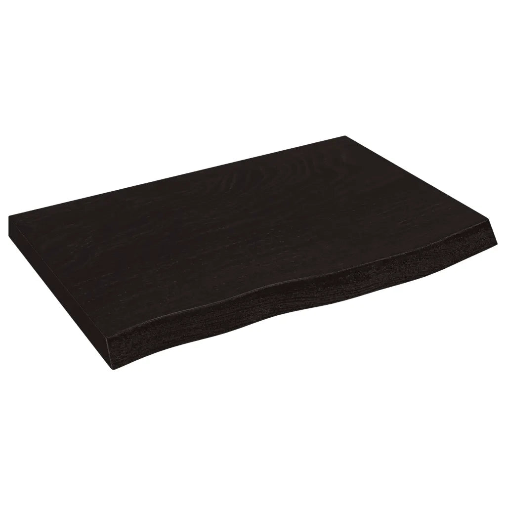 Piano Bagno Marrone Scuro 60x40x(2-6)cm Legno Massello Trattato 3156202
