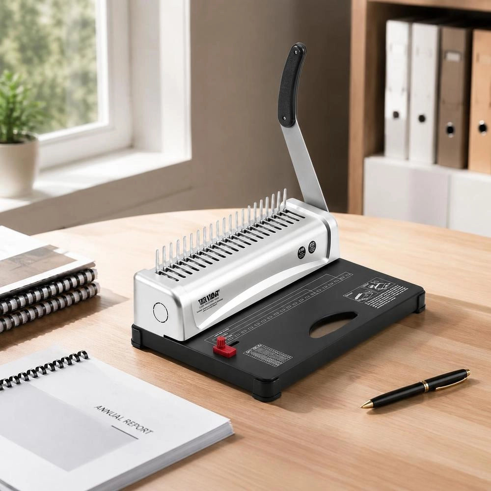 Binding Machine, Comb Binding Machine, 21-hole Binding, 450 Sheets, Bookbinding Machine With 100 3/8 Inch Comb Binding Spines, For Letter Size, A4, A5