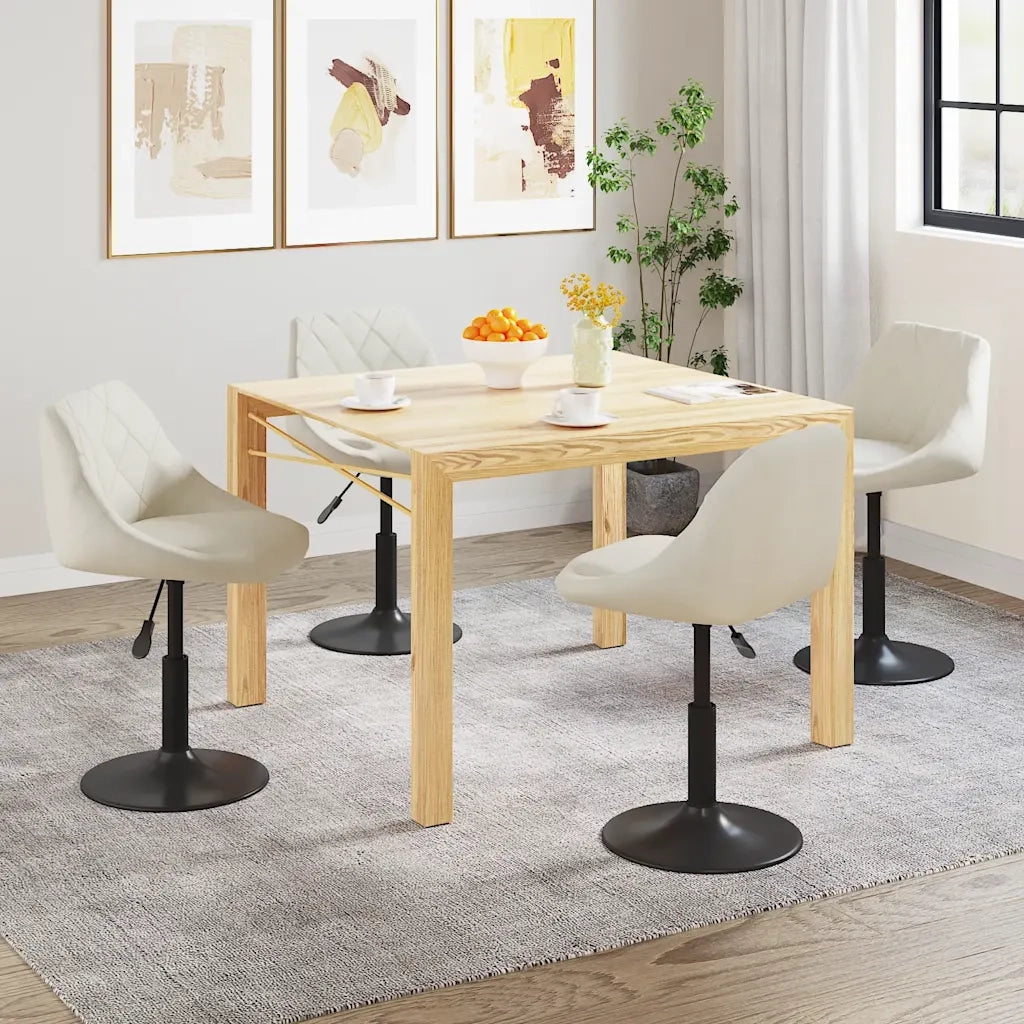Sedie da Pranzo Girevoli 4 pz Crema in Velluto 3088790