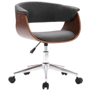 Sedia girevole da ufficio/studio in legno curvato e tessuto grigio 02_0024105