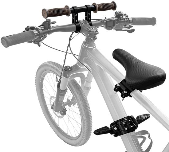 Sella per bambini con braccioli antiscivolo - Sedile per bambini da 2 a 6 anni - Sella per bicicletta per bambini rimovibile - Supporti per i piedi pieghevoli - Materiales resistenti all'acqua