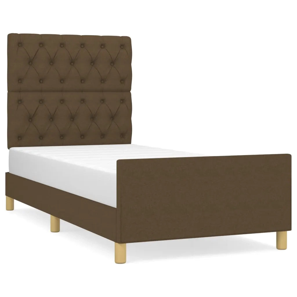 Giroletto senza Materasso-Struttura Letto Marrone Scuro 80x200 cm Tessuto 617988