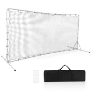 Reti da calcio rimbalzanti 372,5x182,5cm, Set di attrezzature da calcio con rete resistente alle intemperie Bianco-Ricreazione outdoor