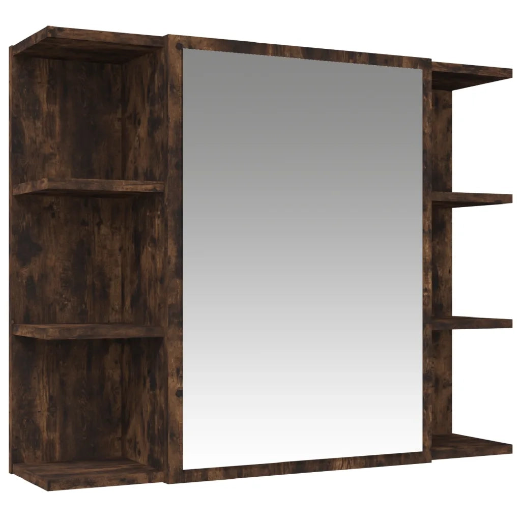 Set Mobili da Bagno 3 pz Rovere Fumo in Legno Multistrato 3187606