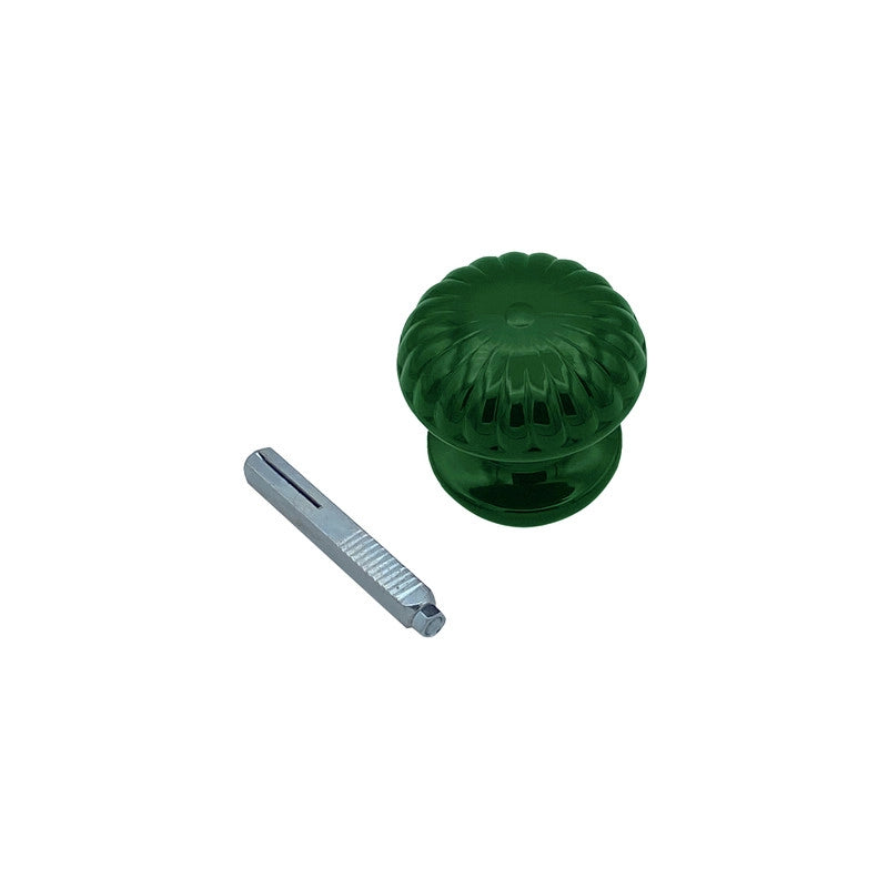 Maniglia su rosetta tonda SAGUATTI  811/60SQ in alluminio verde lucido