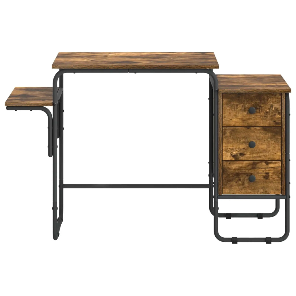 Scrivania con Spazio di Archiviazione Rovere Fumo 8007998