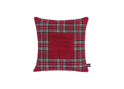 Federa Cuscino Arredo Casa Fodera Tessuto Cinigliato Scozzese Tartan - 60x60 - Bordeaux